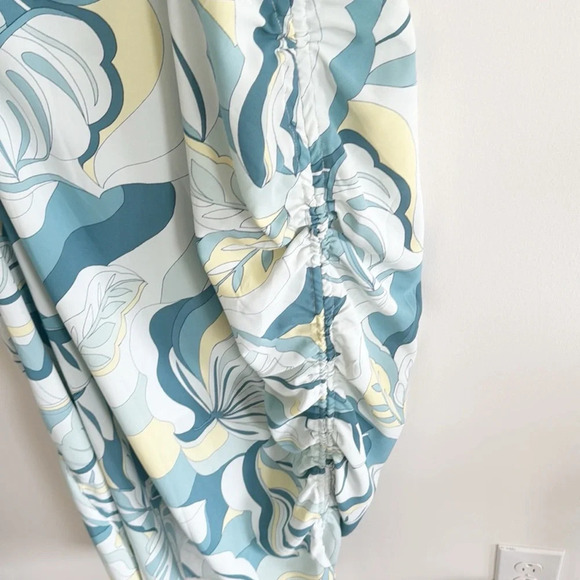 Forever 21 plus green tropical print cinch sleeveless midi dress size 1X - Picture 5 of 8